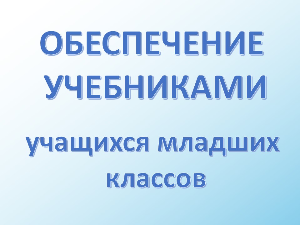 Обеспечение учебниками учащихся младших классов.