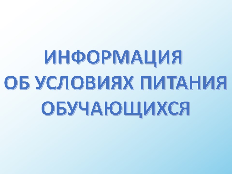 Информация об условиях питания обучающихся.